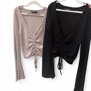 SHEIN black and grey bundle long sleeve adjustable tops